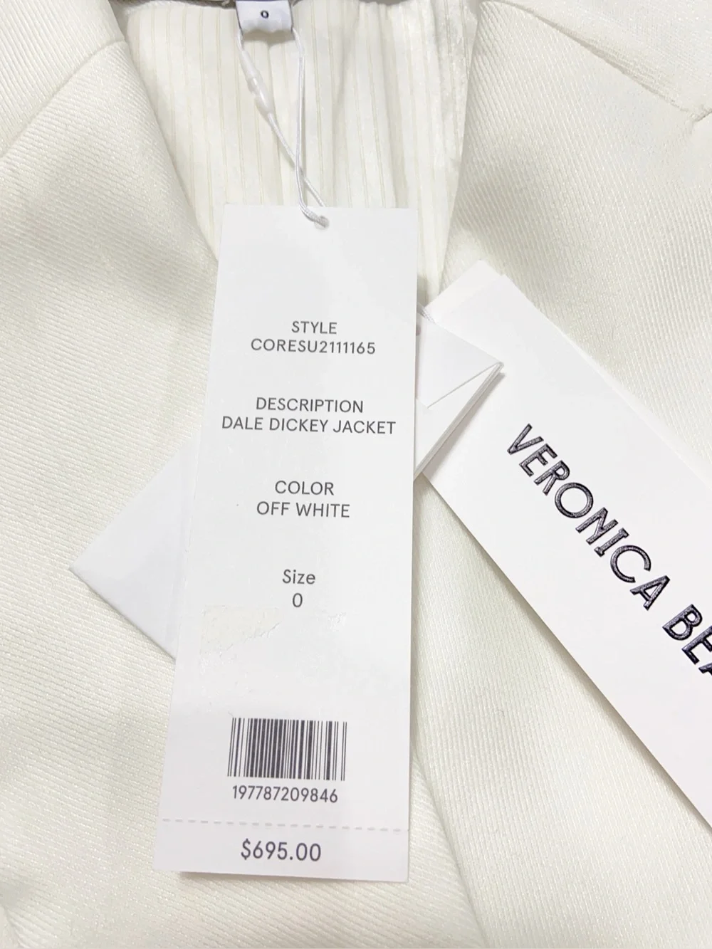 NWT $695 Veronica Beard Dale Dickey Jacket | Off-White